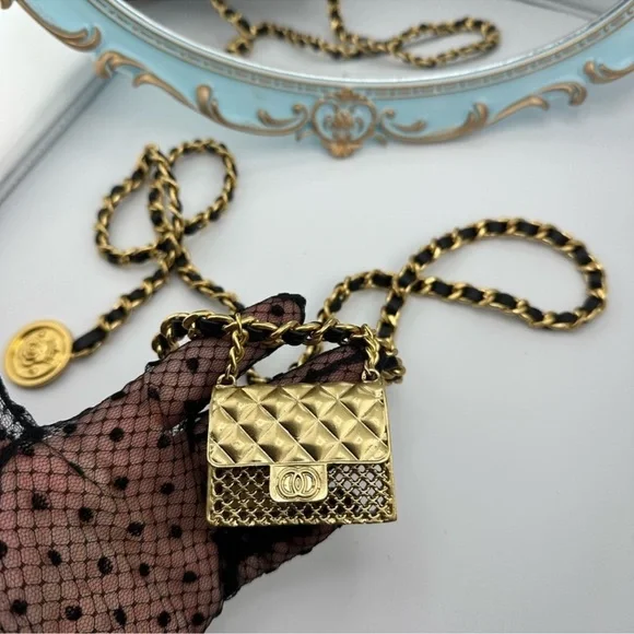 Anthropologie Mini Double Chain Charm Belt/Bag - Picture 2 of 15